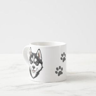 Schattige Siberische Husky Pup Espresso Kop
