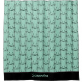 Schattige silhouet, modern roze douchegordijn (Voorkant)