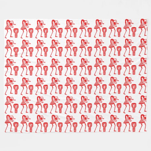 Schattige silhouet, vrolijke dans fleece deken (Voorkant (Horizontaal))