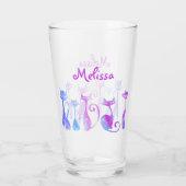 Schattige silhouetten van katten glas (Achterkant)