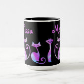 Schattige silhouetten van katten mok (Midden)