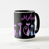 Schattige silhouetten van katten mok (Voorkant rechts)