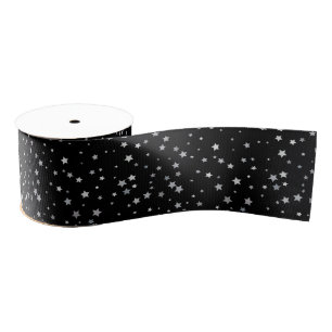 Schattige Silver Stars patroon Elke achtergrondk Grosgrain Lint