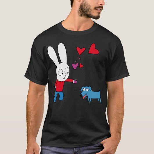Schattige Simon Super Rabbit en Elvis - Hoog T-shirt (Voorkant)