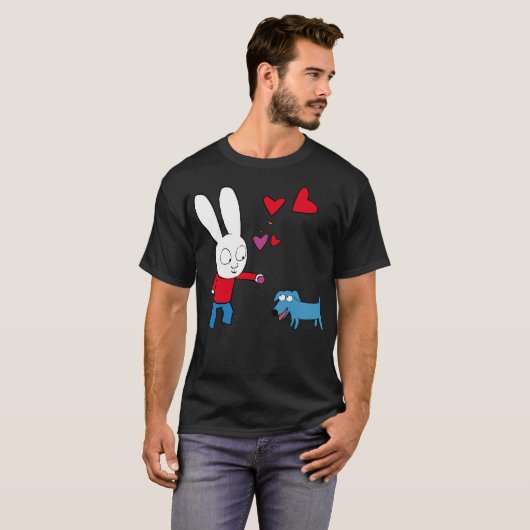 Schattige Simon Super Rabbit en Elvis - Hoog T-shirt (Voorkant volledig)