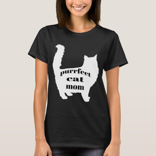 Schattige SImple Fun Modern Cat Mom Shirt (Voorkant)