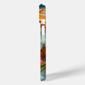 Schattige Sinaasappel Cat in Flowers Case-Mate iPhone Case (Achterkant / Links)