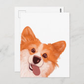 Schattige Sinaasappel Corgi Briefkaart (Voorkant / Achterkant)