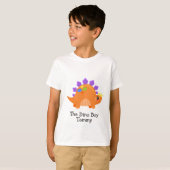 Schattige Sinaasappel De Dino Boy Kinderen Basic T T-shirt (Voorkant volledig)