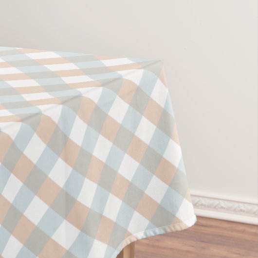 Schattige Sinaasappel en Blue Gingham Pattern Hall Tafelkleed (Voorbeeld)