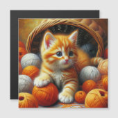 Schattige Sinaasappel en witte kitten spelen in ga (Voorkant / Achterkant)