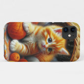 Schattige Sinaasappel en witte kitten spelen in ga Case-Mate iPhone Case (Achterkant (horizontaal))
