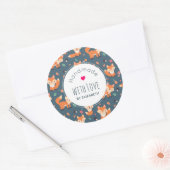 Schattige Sinaasappel Fox Animal Pattern Handgemaa Ronde Sticker (Envelop)