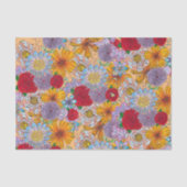 Schattige Sinaasappel Rood Paarse Tuin Doodle Flow Tissuepapier (Voorkant)