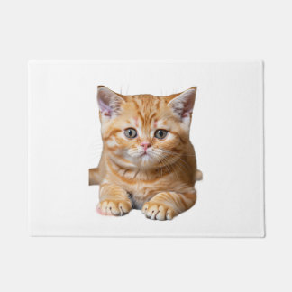 Schattige sinaasappels kitten met oranje donkere s deurmat