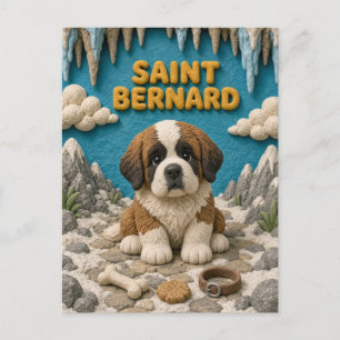 Schattige Sint-Bernard Puppy, Baby Hond Briefkaart