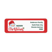 Schattige Sinterklaas Vrolijk Kerstmis Retouradres Etiket (Voorkant)