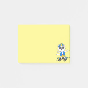 Schattige skate cat op gele Post-it-notities Post-it® Notes