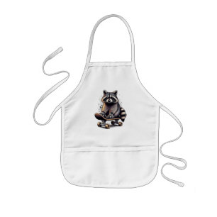 Schattige Skateboarden Raccoon Fun Animal Natuur A Kinder Schort