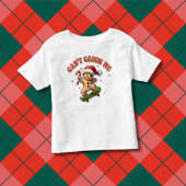 Schattige Skateboardende Gemberkoek Man Kerstmis Kinder Shirts