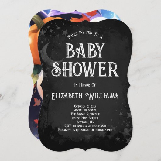 Schattige skelet Halloween Baby shower Kaart (Voorkant / Achterkant)