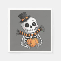 Schattige Skelet Illustratie Papier Servet