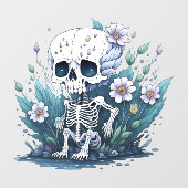 Schattige skelet venster Cling Raamsticker (Vel)