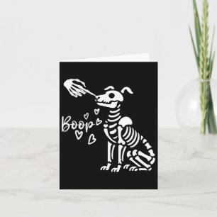 Schattige Skeleton Hand Boop Dog Funny Halloween Kaart