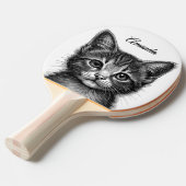 Schattige sketch van Young Cat Personal Tafeltennisbatje (Voorkant Gekanteld)