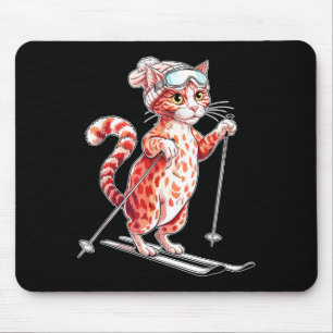Schattige skicat met brillen mannen vrouwen muismat