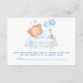 Schattige Slaap Teddybeer Op Wolken Jongere Luiers Informatiekaartje (Voorkant)