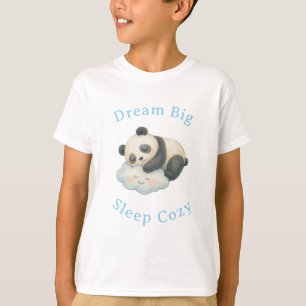 Schattige Slaapdronken Panda op Wolk Waterverf T-shirt
