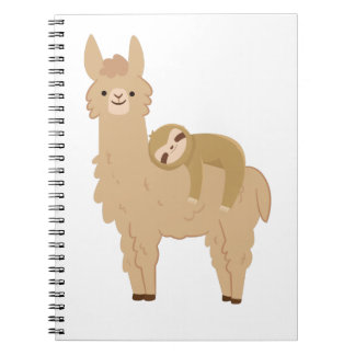 Schattige slaapstand op een Llama Notitieboek