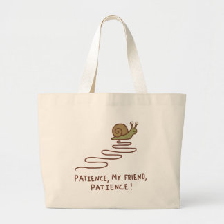 Schattige Slak Geduld Motivatie Spreuk Grote Tote Bag