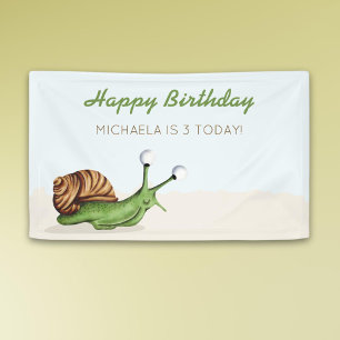 Schattige Slakken Kinderverjaardag Spandoek