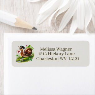 Schattige slakkenpost mailing  etiket