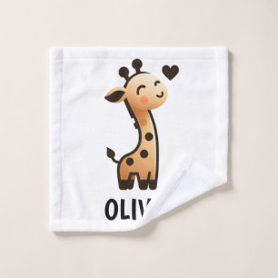 Schattige Slanke Giraffe Persoonlijk Washandje