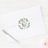 Schattige Slapen Baby Olifant Groen Gouden Douche Ronde Sticker (Envelop)
