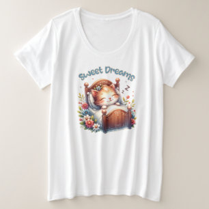 Schattige slapen Kitten Sweet Dreams Kinderkamer d Grote Maat T-shirt