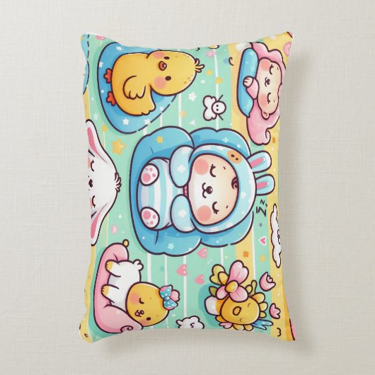 Schattige slapend dier accent kussen (Voorkant(Verticaal))