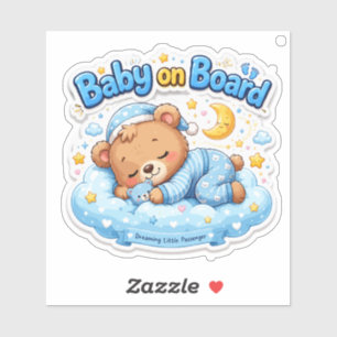Schattige Slapende Beer Baby aan Boord Sticker
