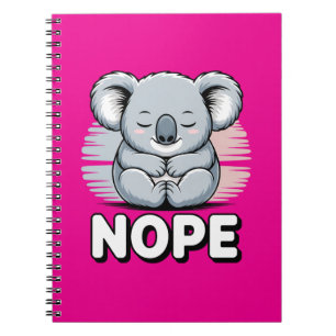 Schattige slapende koala “Nee” Grappige cartoon Notitieboek