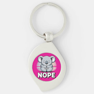 Schattige slapende koala “Nee” grappige cartoon Sleutelhanger