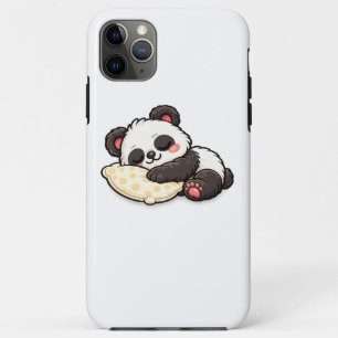 Schattige slapende panda met kussen iPhone 11 pro max hoesje