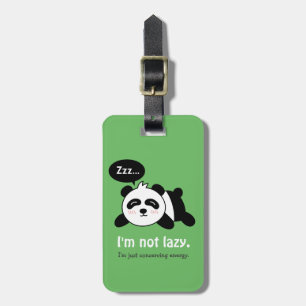 Schattige slapende panda niet lui bagagelabel