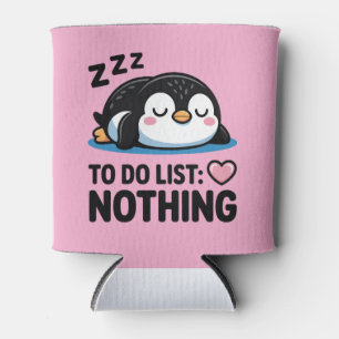 schattige slapende pinguïn, takenlijst niets blikjeskoeler