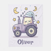Schattige Slapende Tractor Fleece Deken (Voorkant)