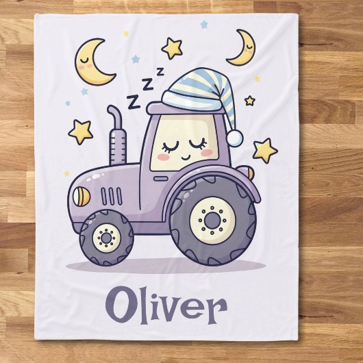 Schattige Slapende Tractor Fleece Deken