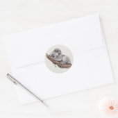 Schattige slaperig Koala Beer Ronde Sticker (Envelop)