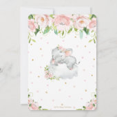 Schattige Sleepy Elephant Virtual Baby shower per  Kaart (Achterkant)